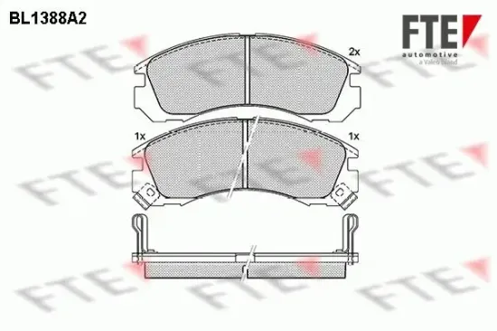 Bremsbelagsatz, Scheibenbremse Vorderachse FTE 9010160 Bild Bremsbelagsatz, Scheibenbremse Vorderachse FTE 9010160