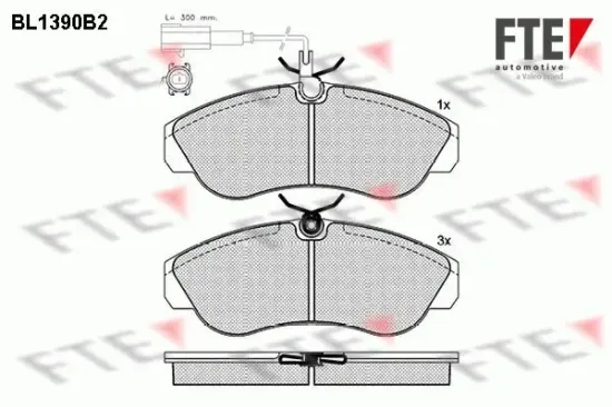 Bremsbelagsatz, Scheibenbremse Vorderachse FTE 9010163 Bild Bremsbelagsatz, Scheibenbremse Vorderachse FTE 9010163
