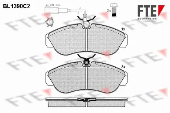 Bremsbelagsatz, Scheibenbremse Vorderachse FTE 9010164 Bild Bremsbelagsatz, Scheibenbremse Vorderachse FTE 9010164