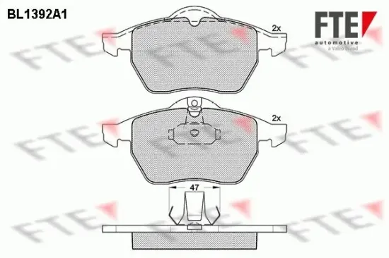 Bremsbelagsatz, Scheibenbremse Vorderachse FTE 9010167 Bild Bremsbelagsatz, Scheibenbremse Vorderachse FTE 9010167