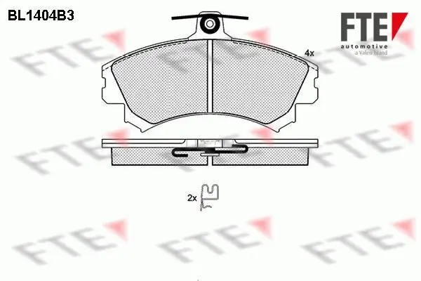 Bremsbelagsatz, Scheibenbremse Vorderachse FTE 9010177
