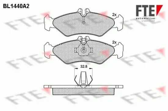 Bremsbelagsatz, Scheibenbremse Hinterachse FTE 9010190 Bild Bremsbelagsatz, Scheibenbremse Hinterachse FTE 9010190