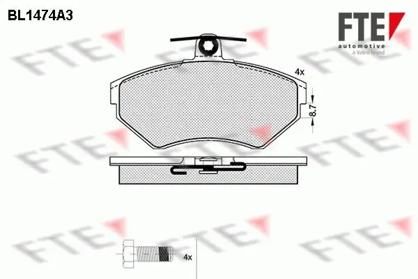 Bremsbelagsatz, Scheibenbremse Vorderachse FTE 9010200