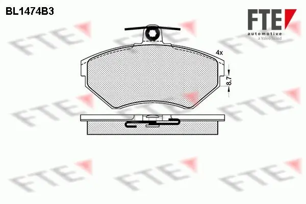 Bremsbelagsatz, Scheibenbremse Vorderachse FTE 9010201