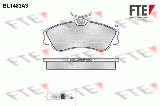 Bremsbelagsatz, Scheibenbremse Vorderachse FTE 9010213 Bild Bremsbelagsatz, Scheibenbremse Vorderachse FTE 9010213