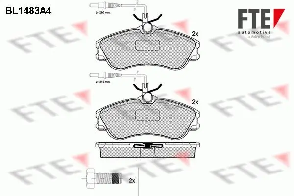 Bremsbelagsatz, Scheibenbremse Vorderachse FTE 9010214
