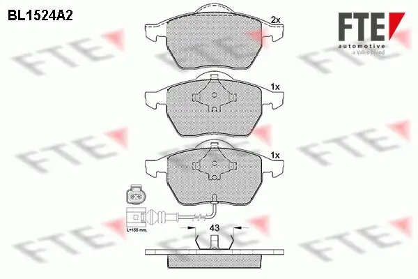 Bremsbelagsatz, Scheibenbremse Vorderachse FTE 9010231