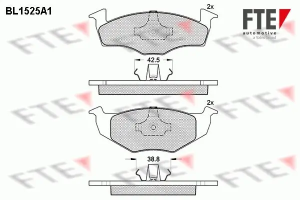 Bremsbelagsatz, Scheibenbremse Vorderachse FTE 9010232
