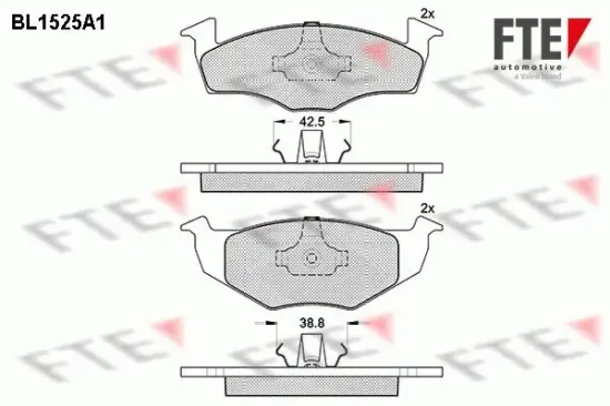 Bremsbelagsatz, Scheibenbremse Vorderachse FTE 9010232 Bild Bremsbelagsatz, Scheibenbremse Vorderachse FTE 9010232