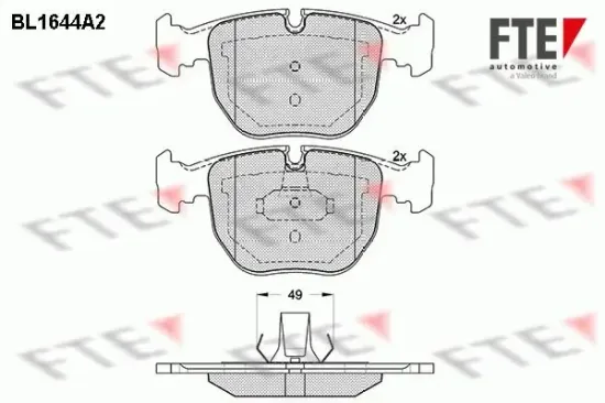 Bremsbelagsatz, Scheibenbremse Vorderachse FTE 9010265 Bild Bremsbelagsatz, Scheibenbremse Vorderachse FTE 9010265