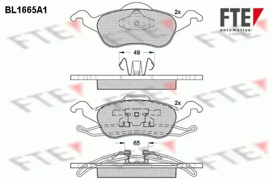 Bremsbelagsatz, Scheibenbremse Vorderachse FTE 9010277 Bild Bremsbelagsatz, Scheibenbremse Vorderachse FTE 9010277