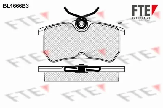 Bremsbelagsatz, Scheibenbremse Hinterachse FTE 9010279 Bild Bremsbelagsatz, Scheibenbremse Hinterachse FTE 9010279