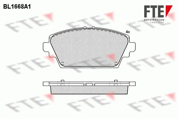 Bremsbelagsatz, Scheibenbremse Vorderachse FTE 9010280