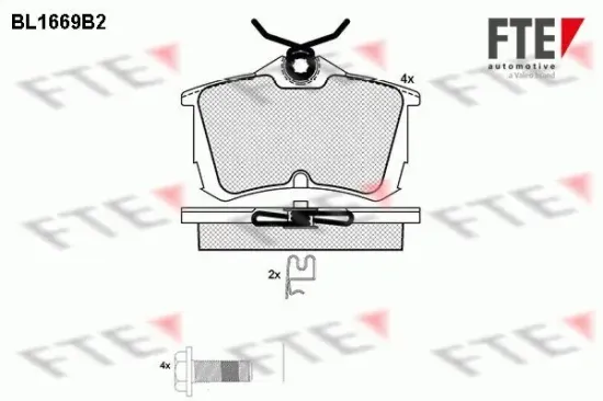 Bremsbelagsatz, Scheibenbremse Hinterachse FTE 9010284 Bild Bremsbelagsatz, Scheibenbremse Hinterachse FTE 9010284