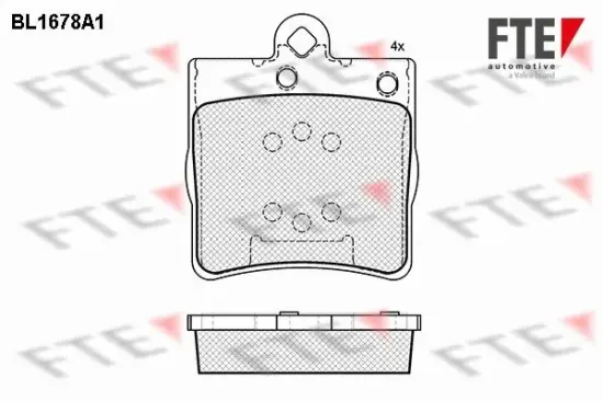 Bremsbelagsatz, Scheibenbremse Hinterachse FTE 9010287 Bild Bremsbelagsatz, Scheibenbremse Hinterachse FTE 9010287