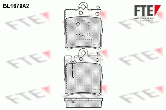Bremsbelagsatz, Scheibenbremse Hinterachse FTE 9010288 Bild Bremsbelagsatz, Scheibenbremse Hinterachse FTE 9010288
