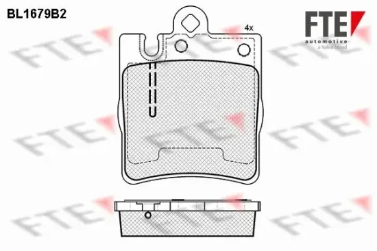 Bremsbelagsatz, Scheibenbremse Hinterachse FTE 9010289 Bild Bremsbelagsatz, Scheibenbremse Hinterachse FTE 9010289