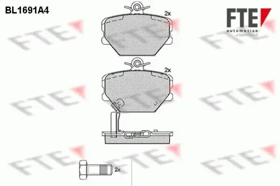 Bremsbelagsatz, Scheibenbremse FTE 9010302 Bild Bremsbelagsatz, Scheibenbremse FTE 9010302