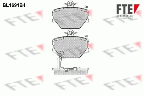 Bremsbelagsatz, Scheibenbremse Vorderachse FTE 9010303 Bild Bremsbelagsatz, Scheibenbremse Vorderachse FTE 9010303