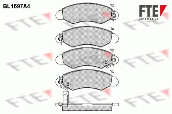 Bremsbelagsatz, Scheibenbremse Vorderachse FTE 9010307 Bild Bremsbelagsatz, Scheibenbremse Vorderachse FTE 9010307