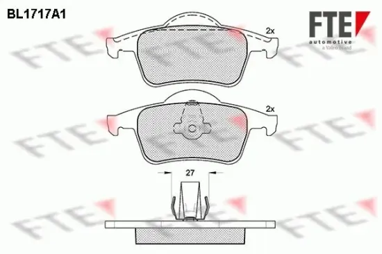 Bremsbelagsatz, Scheibenbremse Hinterachse FTE 9010317 Bild Bremsbelagsatz, Scheibenbremse Hinterachse FTE 9010317