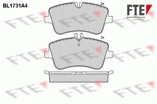 Bremsbelagsatz, Scheibenbremse Vorderachse FTE 9010319 Bild Bremsbelagsatz, Scheibenbremse Vorderachse FTE 9010319