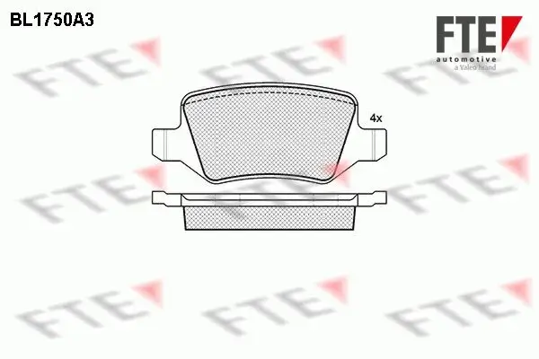 Bremsbelagsatz, Scheibenbremse Hinterachse FTE 9010331