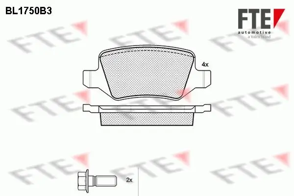 Bremsbelagsatz, Scheibenbremse Hinterachse FTE 9010332