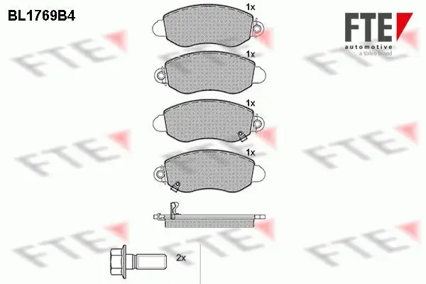 Bremsbelagsatz, Scheibenbremse Vorderachse FTE 9010339