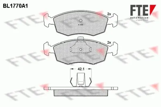 Bremsbelagsatz, Scheibenbremse FTE BL1770A1 Bild Bremsbelagsatz, Scheibenbremse FTE BL1770A1