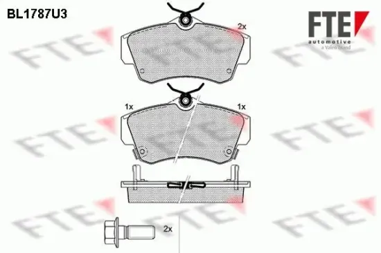 Bremsbelagsatz, Scheibenbremse Vorderachse FTE 9010358 Bild Bremsbelagsatz, Scheibenbremse Vorderachse FTE 9010358