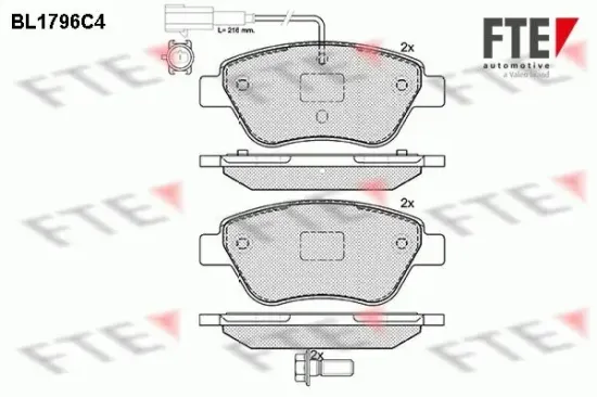 Bremsbelagsatz, Scheibenbremse FTE 9010368 Bild Bremsbelagsatz, Scheibenbremse FTE 9010368