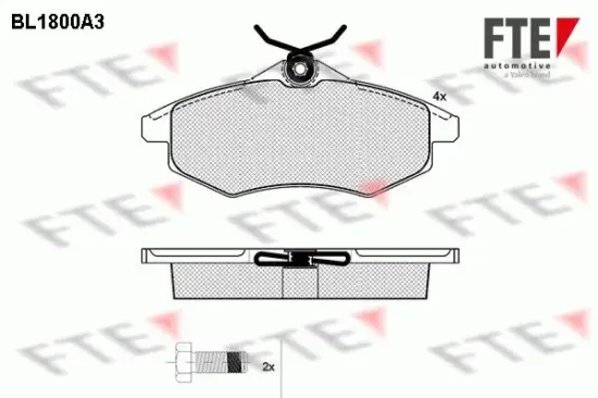 Bremsbelagsatz, Scheibenbremse Vorderachse FTE 9010372 Bild Bremsbelagsatz, Scheibenbremse Vorderachse FTE 9010372