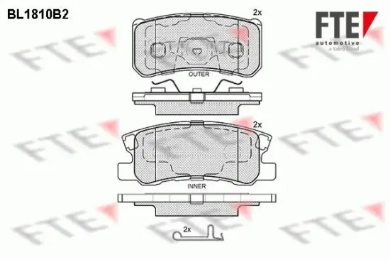 Bremsbelagsatz, Scheibenbremse Hinterachse FTE 9010387 Bild Bremsbelagsatz, Scheibenbremse Hinterachse FTE 9010387