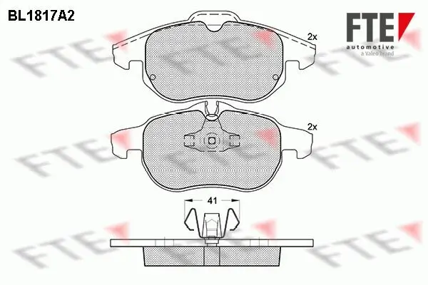 Bremsbelagsatz, Scheibenbremse Vorderachse FTE 9010395
