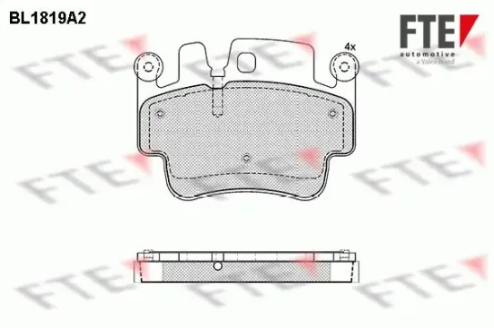 Bremsbelagsatz, Scheibenbremse Vorderachse Hinterachse FTE 9010397 Bild Bremsbelagsatz, Scheibenbremse Vorderachse Hinterachse FTE 9010397