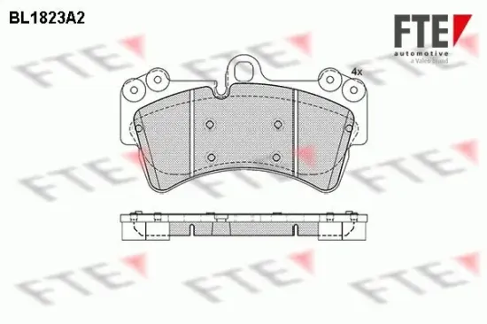 Bremsbelagsatz, Scheibenbremse Vorderachse FTE 9010401 Bild Bremsbelagsatz, Scheibenbremse Vorderachse FTE 9010401