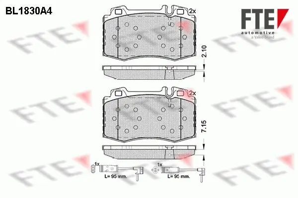 Bremsbelagsatz, Scheibenbremse FTE 9010409 Bild Bremsbelagsatz, Scheibenbremse FTE 9010409