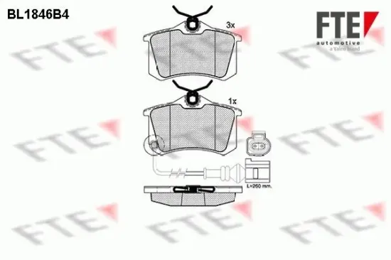 Bremsbelagsatz, Scheibenbremse FTE 9010427 Bild Bremsbelagsatz, Scheibenbremse FTE 9010427