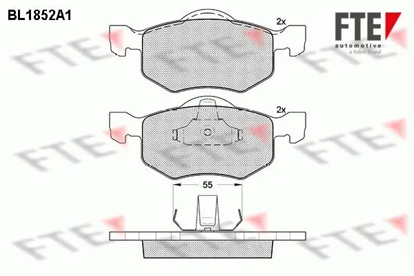 Bremsbelagsatz, Scheibenbremse Vorderachse FTE 9011044