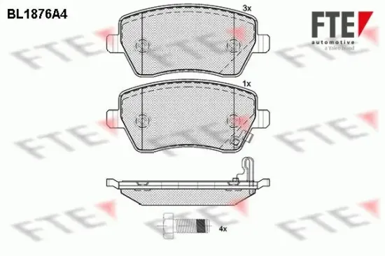 Bremsbelagsatz, Scheibenbremse Vorderachse FTE 9010461 Bild Bremsbelagsatz, Scheibenbremse Vorderachse FTE 9010461