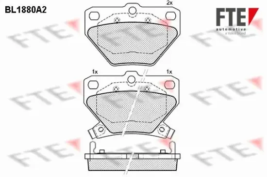 Bremsbelagsatz, Scheibenbremse Hinterachse FTE 9010465 Bild Bremsbelagsatz, Scheibenbremse Hinterachse FTE 9010465