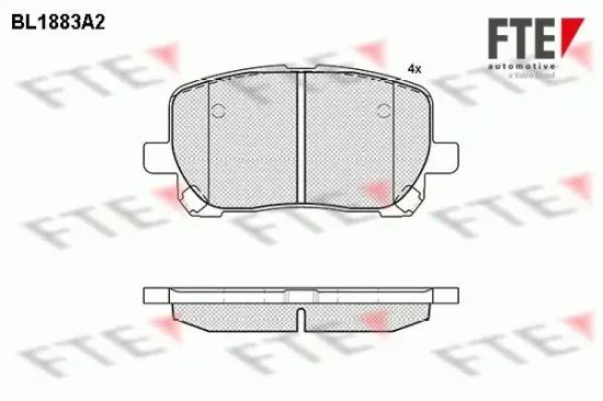 Bremsbelagsatz, Scheibenbremse Vorderachse FTE 9010468 Bild Bremsbelagsatz, Scheibenbremse Vorderachse FTE 9010468