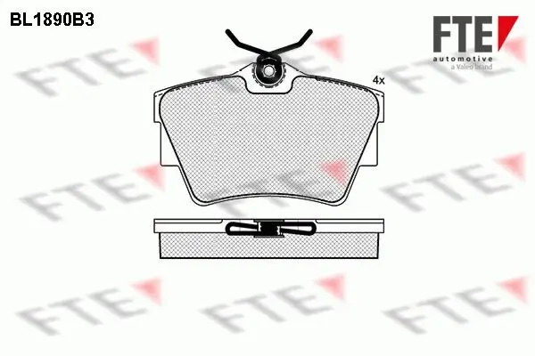 Bremsbelagsatz, Scheibenbremse Hinterachse FTE 9010475