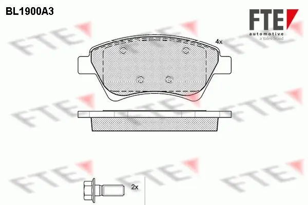 Bremsbelagsatz, Scheibenbremse Vorderachse FTE 9010488