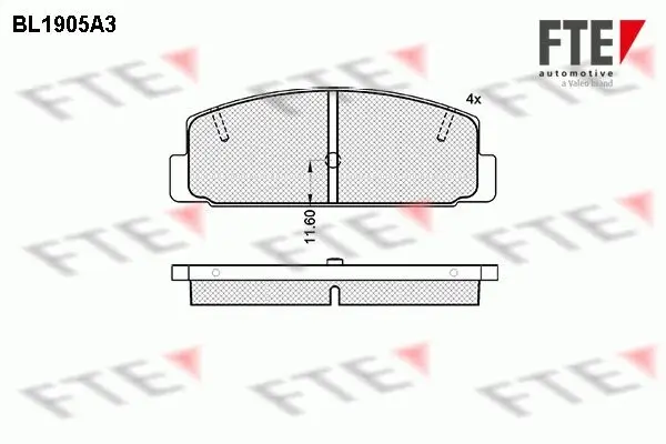 Bremsbelagsatz, Scheibenbremse Hinterachse FTE 9010494