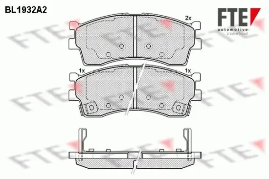 Bremsbelagsatz, Scheibenbremse Vorderachse FTE 9010522 Bild Bremsbelagsatz, Scheibenbremse Vorderachse FTE 9010522