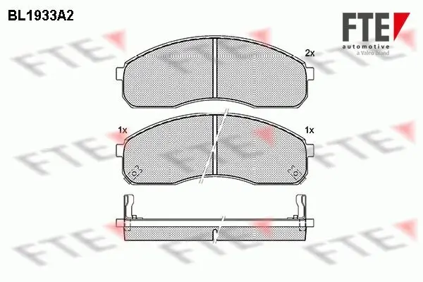 Bremsbelagsatz, Scheibenbremse Vorderachse FTE 9010523