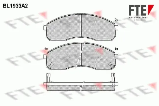Bremsbelagsatz, Scheibenbremse Vorderachse FTE 9010523 Bild Bremsbelagsatz, Scheibenbremse Vorderachse FTE 9010523