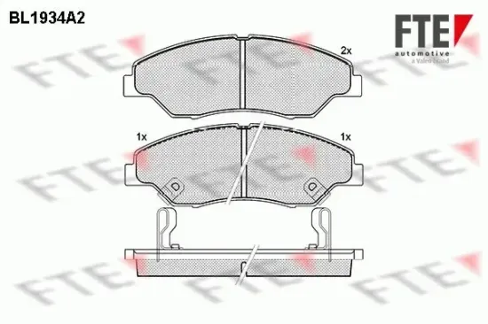 Bremsbelagsatz, Scheibenbremse Vorderachse FTE 9010524 Bild Bremsbelagsatz, Scheibenbremse Vorderachse FTE 9010524